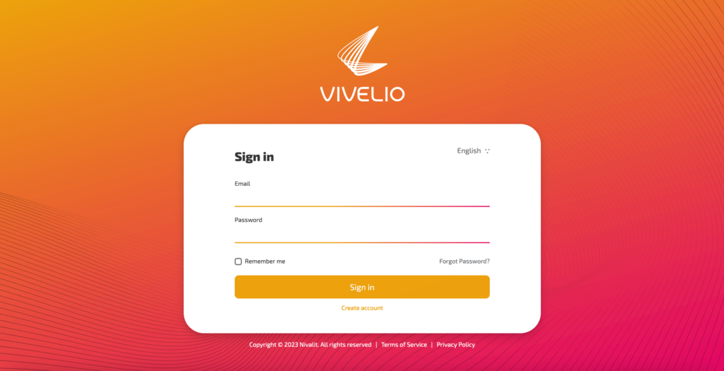Instructions - logging into the Vivelio system