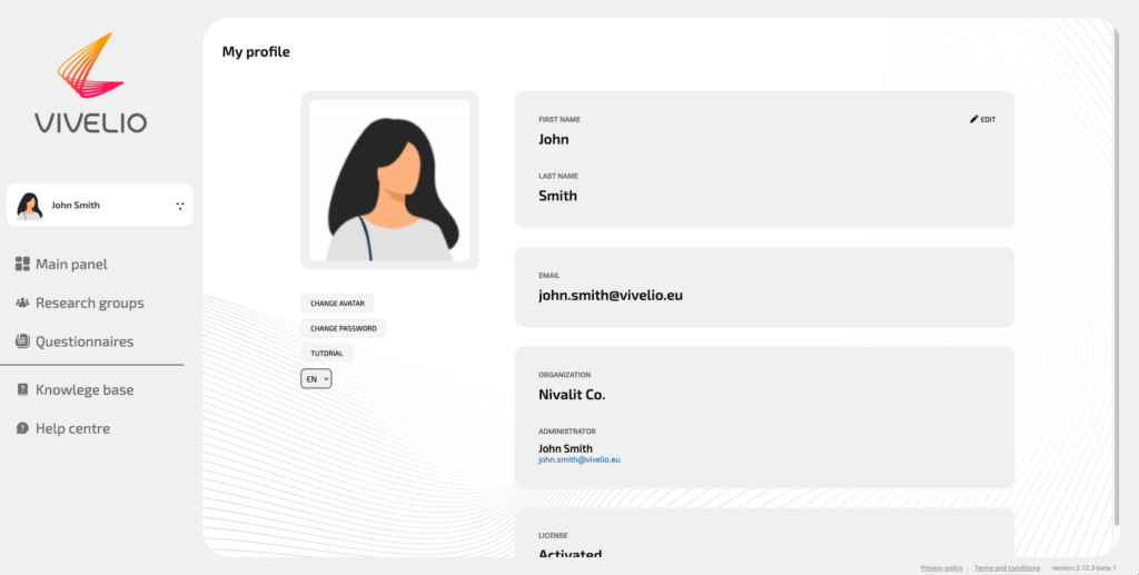 Organization Panel - How do I manage my account in the Vivelio system?